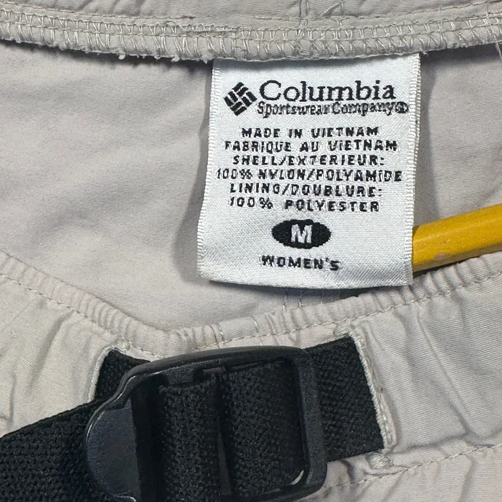 Columbia Cargo Shorts‎ Womens M Gray Nylon Belted Hiking Gorpcore Vintage Y2K